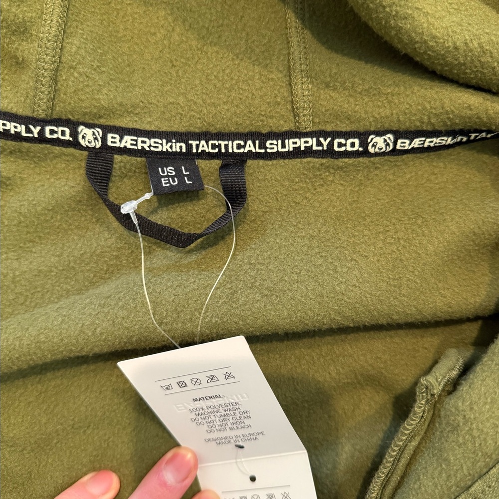 NWT Men's BAERSKIN Olive Green Fleece Jacket - Picture 3 of 4